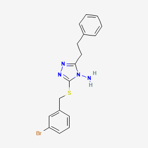 molecular formula C17H17BrN4S B10941331 3-[(3-bromobenzyl)sulfanyl]-5-(2-phenylethyl)-4H-1,2,4-triazol-4-amine 