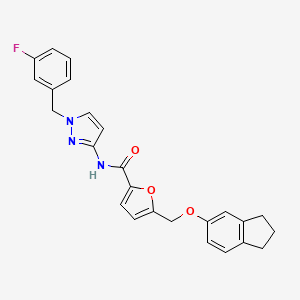 5-[(2,3-dihydro-1H-inden-5-yloxy)methyl]-N-[1-(3-fluorobenzyl)-1H-pyrazol-3-yl]furan-2-carboxamide