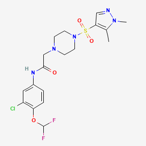 N-[3-chloro-4-(difluoromethoxy)phenyl]-2-{4-[(1,5-dimethyl-1H-pyrazol-4-yl)sulfonyl]piperazin-1-yl}acetamide