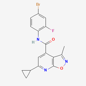 molecular formula C17H13BrFN3O2 B10941352 N-(4-bromo-2-fluorophenyl)-6-cyclopropyl-3-methyl[1,2]oxazolo[5,4-b]pyridine-4-carboxamide 