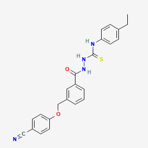 molecular formula C24H22N4O2S B10941354 2-({3-[(4-cyanophenoxy)methyl]phenyl}carbonyl)-N-(4-ethylphenyl)hydrazinecarbothioamide 