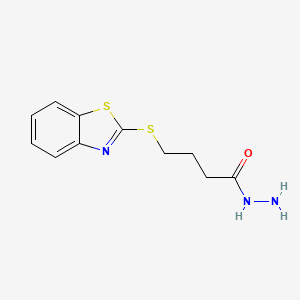 molecular formula C11H13N3OS2 B10941372 4-(1,3-Benzothiazol-2-ylsulfanyl)butanehydrazide 