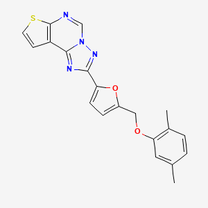 molecular formula C20H16N4O2S B10941377 2,5-Dimethylphenyl [(5-thieno[3,2-E][1,2,4]triazolo[1,5-C]pyrimidin-2-YL-2-furyl)methyl] ether 