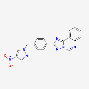 molecular formula C19H13N7O2 B10941379 2-{4-[(4-nitro-1H-pyrazol-1-yl)methyl]phenyl}[1,2,4]triazolo[1,5-c]quinazoline 