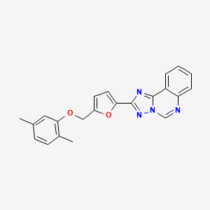 molecular formula C22H18N4O2 B10941384 2-{5-[(2,5-Dimethylphenoxy)methyl]furan-2-yl}[1,2,4]triazolo[1,5-c]quinazoline 