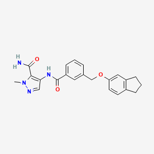 4-[({3-[(2,3-dihydro-1H-inden-5-yloxy)methyl]phenyl}carbonyl)amino]-1-methyl-1H-pyrazole-5-carboxamide