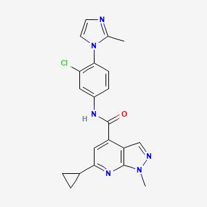 N-[3-chloro-4-(2-methyl-1H-imidazol-1-yl)phenyl]-6-cyclopropyl-1-methyl-1H-pyrazolo[3,4-b]pyridine-4-carboxamide