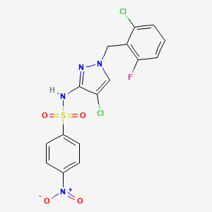 N-[4-chloro-1-(2-chloro-6-fluorobenzyl)-1H-pyrazol-3-yl]-4-nitrobenzenesulfonamide