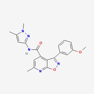 molecular formula C20H19N5O3 B10941427 N-(1,5-dimethyl-1H-pyrazol-3-yl)-3-(3-methoxyphenyl)-6-methyl[1,2]oxazolo[5,4-b]pyridine-4-carboxamide 