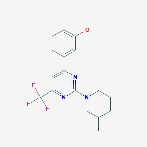 molecular formula C18H20F3N3O B10941444 4-(3-Methoxyphenyl)-2-(3-methylpiperidin-1-yl)-6-(trifluoromethyl)pyrimidine 