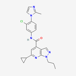 N-[3-chloro-4-(2-methyl-1H-imidazol-1-yl)phenyl]-6-cyclopropyl-1-propyl-1H-pyrazolo[3,4-b]pyridine-4-carboxamide