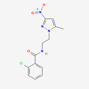 molecular formula C13H13ClN4O3 B10941461 2-chloro-N-[2-(5-methyl-3-nitro-1H-pyrazol-1-yl)ethyl]benzamide 