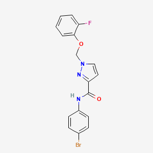 molecular formula C17H13BrFN3O2 B10941478 N-(4-bromophenyl)-1-[(2-fluorophenoxy)methyl]-1H-pyrazole-3-carboxamide 