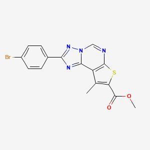 molecular formula C16H11BrN4O2S B10941482 Methyl 2-(4-bromophenyl)-9-methylthieno[3,2-e][1,2,4]triazolo[1,5-c]pyrimidine-8-carboxylate 