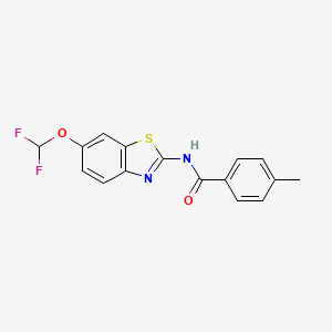 molecular formula C16H12F2N2O2S B10941486 N-[6-(difluoromethoxy)-1,3-benzothiazol-2-yl]-4-methylbenzamide 