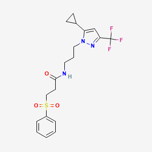 N-{3-[5-cyclopropyl-3-(trifluoromethyl)-1H-pyrazol-1-yl]propyl}-3-(phenylsulfonyl)propanamide