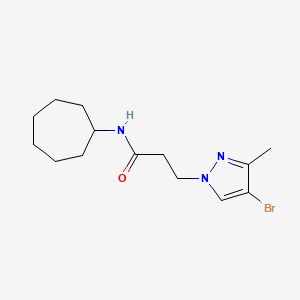 3-(4-bromo-3-methyl-1H-pyrazol-1-yl)-N-cycloheptylpropanamide