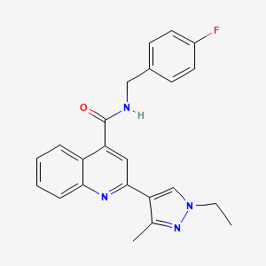 2-(1-ethyl-3-methyl-1H-pyrazol-4-yl)-N-(4-fluorobenzyl)quinoline-4-carboxamide