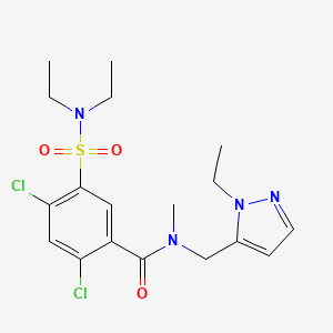 2,4-dichloro-5-(diethylsulfamoyl)-N-[(1-ethyl-1H-pyrazol-5-yl)methyl]-N-methylbenzamide