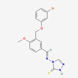 4-{[(E)-{3-[(3-bromophenoxy)methyl]-4-methoxyphenyl}methylidene]amino}-4H-1,2,4-triazole-3-thiol