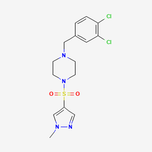 molecular formula C15H18Cl2N4O2S B10941581 1-(3,4-dichlorobenzyl)-4-[(1-methyl-1H-pyrazol-4-yl)sulfonyl]piperazine 