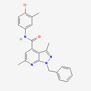 molecular formula C23H21BrN4O B10941588 1-benzyl-N-(4-bromo-3-methylphenyl)-3,6-dimethyl-1H-pyrazolo[3,4-b]pyridine-4-carboxamide 