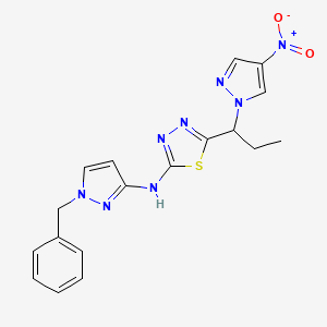 N-(1-benzyl-1H-pyrazol-3-yl)-5-[1-(4-nitro-1H-pyrazol-1-yl)propyl]-1,3,4-thiadiazol-2-amine