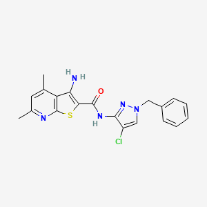 3-amino-N-(1-benzyl-4-chloro-1H-pyrazol-3-yl)-4,6-dimethylthieno[2,3-b]pyridine-2-carboxamide