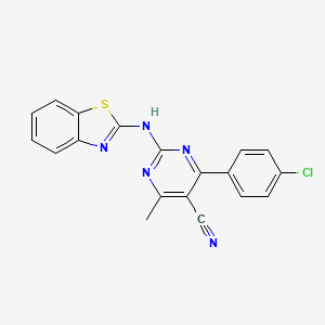 2-(1,3-Benzothiazol-2-ylamino)-4-(4-chlorophenyl)-6-methylpyrimidine-5-carbonitrile