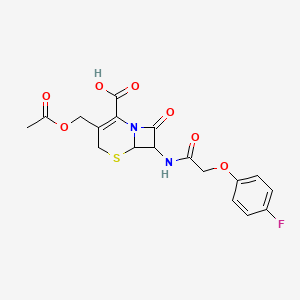 3-[(Acetyloxy)methyl]-7-{[(4-fluorophenoxy)acetyl]amino}-8-oxo-5-thia-1-azabicyclo[4.2.0]oct-2-ene-2-carboxylic acid