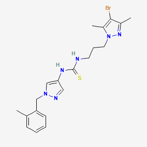 molecular formula C20H25BrN6S B10941633 1-[3-(4-bromo-3,5-dimethyl-1H-pyrazol-1-yl)propyl]-3-[1-(2-methylbenzyl)-1H-pyrazol-4-yl]thiourea 