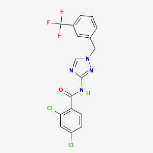 molecular formula C17H11Cl2F3N4O B10941640 2,4-dichloro-N-{1-[3-(trifluoromethyl)benzyl]-1H-1,2,4-triazol-3-yl}benzamide 