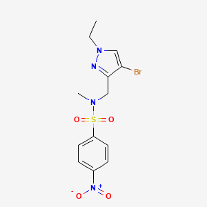 molecular formula C13H15BrN4O4S B10941643 N-[(4-bromo-1-ethyl-1H-pyrazol-3-yl)methyl]-N-methyl-4-nitrobenzenesulfonamide 