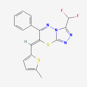 (7Z)-3-(difluoromethyl)-7-[(5-methylthiophen-2-yl)methylidene]-6-phenyl-7H-[1,2,4]triazolo[3,4-b][1,3,4]thiadiazine