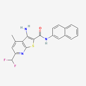 molecular formula C20H15F2N3OS B10941730 3-amino-6-(difluoromethyl)-4-methyl-N-(naphthalen-2-yl)thieno[2,3-b]pyridine-2-carboxamide 