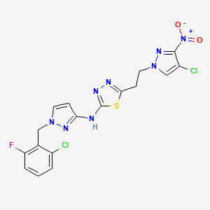 N-[1-(2-chloro-6-fluorobenzyl)-1H-pyrazol-3-yl]-5-[2-(4-chloro-3-nitro-1H-pyrazol-1-yl)ethyl]-1,3,4-thiadiazol-2-amine