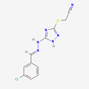 ({5-[(2E)-2-(3-chlorobenzylidene)hydrazinyl]-4H-1,2,4-triazol-3-yl}sulfanyl)acetonitrile