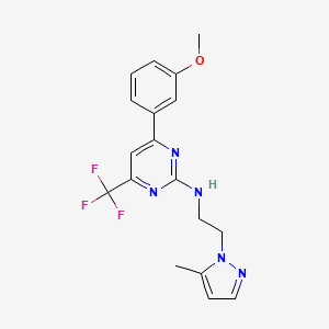 4-(3-methoxyphenyl)-N-[2-(5-methyl-1H-pyrazol-1-yl)ethyl]-6-(trifluoromethyl)pyrimidin-2-amine