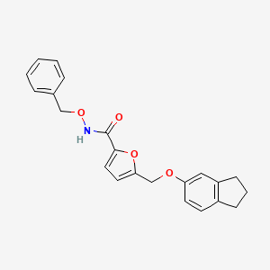 molecular formula C22H21NO4 B10941746 N-(benzyloxy)-5-[(2,3-dihydro-1H-inden-5-yloxy)methyl]furan-2-carboxamide 