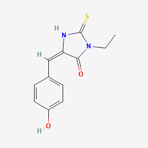 molecular formula C12H12N2O2S B10941790 (5E)-3-ethyl-5-(4-hydroxybenzylidene)-2-thioxoimidazolidin-4-one 