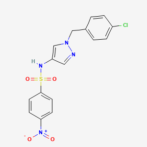 molecular formula C16H13ClN4O4S B10941797 N-[1-(4-chlorobenzyl)-1H-pyrazol-4-yl]-4-nitrobenzenesulfonamide 