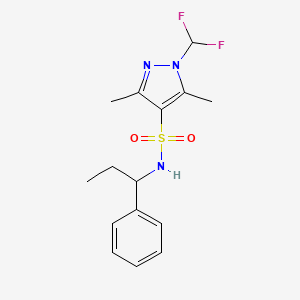 1-(difluoromethyl)-3,5-dimethyl-N-(1-phenylpropyl)-1H-pyrazole-4-sulfonamide