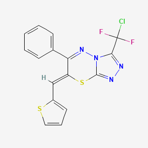 (7Z)-3-[chloro(difluoro)methyl]-6-phenyl-7-(thiophen-2-ylmethylidene)-7H-[1,2,4]triazolo[3,4-b][1,3,4]thiadiazine