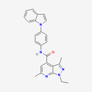 1-ethyl-N-[4-(1H-indol-1-yl)phenyl]-3,6-dimethyl-1H-pyrazolo[3,4-b]pyridine-4-carboxamide