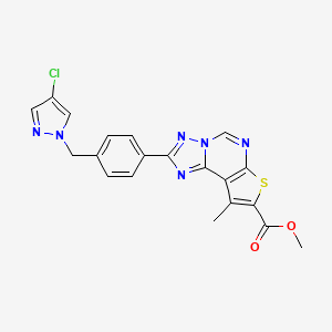 methyl 2-{4-[(4-chloro-1H-pyrazol-1-yl)methyl]phenyl}-9-methylthieno[3,2-e][1,2,4]triazolo[1,5-c]pyrimidine-8-carboxylate