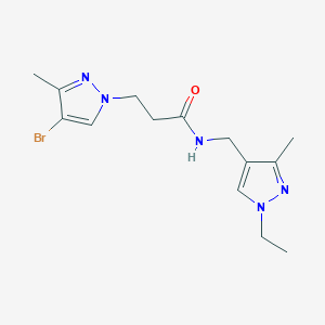 molecular formula C14H20BrN5O B10941907 3-(4-bromo-3-methyl-1H-pyrazol-1-yl)-N-[(1-ethyl-3-methyl-1H-pyrazol-4-yl)methyl]propanamide 