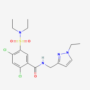 2,4-dichloro-5-(diethylsulfamoyl)-N-[(1-ethyl-1H-pyrazol-3-yl)methyl]benzamide