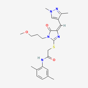 molecular formula C23H29N5O3S B10941912 N-(2,5-dimethylphenyl)-2-{[(4E)-4-[(1,3-dimethyl-1H-pyrazol-4-yl)methylidene]-1-(3-methoxypropyl)-5-oxo-4,5-dihydro-1H-imidazol-2-yl]sulfanyl}acetamide 