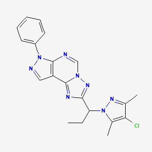 2-[1-(4-chloro-3,5-dimethyl-1H-pyrazol-1-yl)propyl]-7-phenyl-7H-pyrazolo[4,3-e][1,2,4]triazolo[1,5-c]pyrimidine