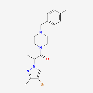 2-(4-bromo-3-methyl-1H-pyrazol-1-yl)-1-[4-(4-methylbenzyl)piperazin-1-yl]propan-1-one